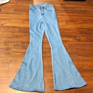 Three birds nest high waisted bell bottom jeans size xsmall